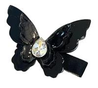 Saiyana Pinzas para el pelo de mariposa para horquillas negras para el pelo, pinzas pequeñas para el pelo, accesorios prácticos de resina (negro)