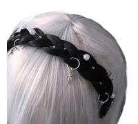 Saiyana Punk Styles Colgante Twisted Braid Diadema Disfraz Diadema Práctico Accesorios para el Cabello para Mujeres Niñas Diario (Cruz Colgante Pigtai)