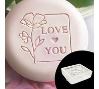 Saiyana San Valentín Claro Acrílico Hecho a Mano Jabón Sello Amor Corazón Rosa Patrón Capítulo