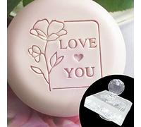 Saiyana San Valentín Claro Acrílico Hecho a Mano Jabón Sello Amor Corazón Rosa Patrón Capítulo