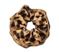Saiyana Scrunchie con estampado de leopardo, diadema elástica de moda y cómoda, accesorios para el cabello para diferentes peinados y al (marrón oscuro)