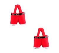 Saiyana Suministros para festivales, suministros de fiesta, decoraciones de Navidad, bolsa de caramelos, soporte para botellas de vino, pantalones de Papá Noel, bonitas bolsas de regalo, Color