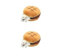 Saiyana Suministros para mascotas, casa cálida para hámster, diseño de hamburguesa para animales pequeños, accesorios de jaula para conejillos de indias pequeños, ardillas juveniles