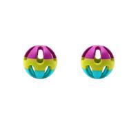 Saiyana Suministros para mascotas, pelota de juguete para gato con campanas, juguete interactivo para mascotas, bolas huecas coloridas, juguete para perro, hámster, chinchillas, gatitos