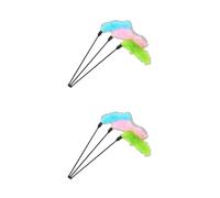 Saiyana Suministros para mascotas, varita de juguete para gatos, campana de plumas colorida para gatos, palo de plumas duradero para interiores, para atrapador de gatos, ejercitador, gatito Playi