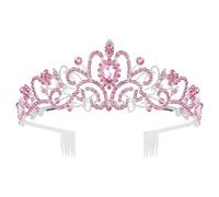 Saiyana Tiaras de diamantes de imitación para mujeres y niñas, elegantes coronas con peine para accesorios de pelo de boda y fiestas, 13 5, Aleación