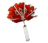 Saiyana Tocado de borlas esenciales para bodas, festivales, princesas, diademas para bodas y fiestas (rojo)