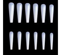 Saiyana Uñas postizas, 504 uñas postizas XXL largas tipo ataúd a presión, de cobertura completa, cuadradas para diseño de uñas, transparentes y naturales