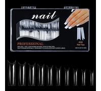 Saiyana Uñas postizas, puntas de uñas curvadas en C para uñas acrílicas, profesionales, cónicas, extralargas, cuadradas, aplanadas, media cubierta, uñas postizas