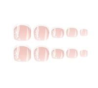 Saiyana Uñas postizas, uñas postizas francesas a presión, uñas artificiales blancas, uñas de los pies de cobertura completa, uñas de manicura, decoración artística para mujeres