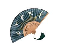 Saiyana Ventilador plegable artístico con grúas intrincadas ilustraciones construcción sólida ideal para fotografía de disfraces Home Accent Cranes Patrón Fan