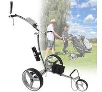 SAIYERUS Carrito de Golf Eléctrico Ligero de Acero Inoxidable con Control Remoto, Plegable, A Batería, Ajuste de 9 Velocidades, Alcance de 20km, para Terrenos Difíciles, Accesorios Completos