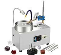 SAIYERUS Máquina para Facetar Gemas, Pulidora de Jade de 180W, 0-3000RPM, Pulidora de Joyas con Ajuste de ángulo, Pantalla Digital, Luz LED, Dispositivo de Entrada de Agua y Herramientas de Acabado