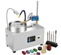 SAIYERUS Máquina para Facetar Gemas, Pulidora y Amoladora de Facetas, Pulidora Plana para Joyería, Pulidora Angular de Piedra de Jade, Rectificadora de Superficie de Anillo con Manipulador, 180 W