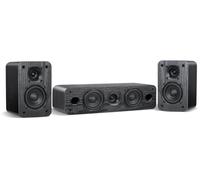 Saiyin Sistema de cine en casa pasivo 3.0, altavoces de sonido envolvente estéreo con tweeter de bocina, diálogo cristalino, potencia máxima de 150 W para audio doméstico/RV, requiere amplificador