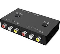 SAIZHUO 2 AV a HDMI, 1080P/720P 2 vías RCA compuesto CVBS AV Switch a HDMI Video Audio Converter adaptador compatible con conmutación 4:3/16:9, para Sega Xbox PS2 PS3 N64 NGC SNES WII VHS VCR cámara