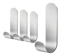 saizone 4 Piezas Ganchos Acero Inoxidable Adhesivos,Toallero Ganchos，Ganchos Adhesivos para Pared para Baño de Cocina, para Familia y Oficina（Gancho ancho）