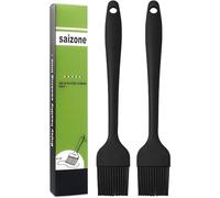 saizone Cepillo de silicona para repostería, cepillo para parrilla, cepillo de cocina de repostería, cepillos para hornear aceite, resistentes al calor, herramientas de cocina, color negro, 8 pulgadas