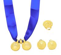 Sajayea Juego de 3 piezas de joyería tradicional etíope para mujer, chapado en oro, joyería de novia etíope, Cobre Tela Cobre, No es una piedra preciosa