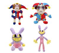SAJISP The Amazing Digital Circus Plush 4pcs Pomni Plushies Toy Gift Cute Stuffed Figure Doll for Kids and Adults Birthday Halloween Chris