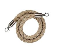 SAJMAKUWLA Crowd Control Rope,Queue Barrier Ropes, Barreras de Cuerda de cáñamo con Ganchos, Cuerda for Postes, Poste de Cola, Barrera de Cuerda -Oro||2,2 m(Silver,0.9m)