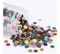 SAJMAKUWLA Lentejuelas, 720 Piezas/Paquete de 6 mm Hilo Plano Redondo Suelto Acero Inoxidable for Costura, Manualidades Boda, Accesorios Bricolaje for Prendas Mujer(Random Mix)
