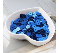 SAJMAKUWLA Lentejuelas, 720 Piezas/Paquete de 6 mm Hilo Plano Redondo Suelto Acero Inoxidable for Costura, Manualidades Boda, Accesorios Bricolaje for Prendas Mujer(Dark Blue)