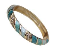 SAJMAKUWLA Pulsera cloisonné, Pulsera de Rayas Esmalte arcoíris for Mujer, brazaletes Diamantes imitación, Pulseras cloisonné Chinas Vintage, Accesorios joyería Moda(Blue)