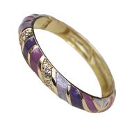 SAJMAKUWLA Pulsera cloisonné, Pulsera de Rayas Esmalte arcoíris for Mujer, brazaletes Diamantes imitación, Pulseras cloisonné Chinas Vintage, Accesorios joyería Moda(Purple)
