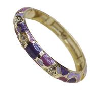 SAJMAKUWLA Pulsera cloisonné, Pulseras con Diamantes de imitación geométricos Esmalte cloisonné for Mujer, brazaletes étnicos Chinos Multicolores(Purple)
