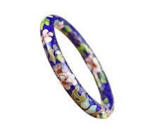 SAJMAKUWLA Pulsera cloisonné, Pulseras de Esmalte cloisonné con Flores 3 tamaños, Accesorios Coloridos for Damas, brazaletes Cobre Pulido Alta Gama Hechos a Mano, joyería Moda