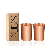SAJTOX Vasos de cobre puro para beber, vasos de cobre puro para salud ayurvédica, juego de 2 piezas, 312 ml