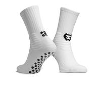 SAK Grip Anti-Slip Football Socks - Enhanced Traction Grip Socks for Football Players, Comfortable and Durable Athletic Socks (FR/ES, Números, 35, 40, Regular, Regular, White)