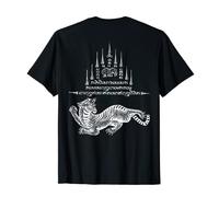 Sak Yant Thai Tiger Running Ancient Tattoo (impresión en la parte trasera) Camiseta