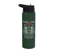 Sak Yant Twin Tiger - Muay Thai Magical Tattoo Strength Stainless Steel Insulated Water Bottle