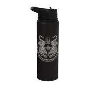 Sak Yant Twin Tiger - Muay Thai Magical Tattoo Strength Stainless Steel Insulated Water Bottle