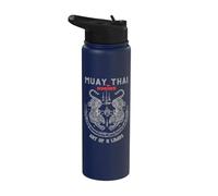 Sak Yant Twin Tiger - Muay Thai Magical Tattoo Strength Stainless Steel Insulated Water Bottle