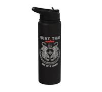 Sak Yant Twin Tiger - Muay Thai Magical Tattoo Strength Stainless Steel Insulated Water Bottle