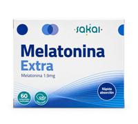 Sakai Melatonina Extra 1,9 mg - 60 Comprimidos Masticables Sabor Limón - Complemento Alimenticio de Toma Nocturna - Para Adultos con Problemas para Dormir