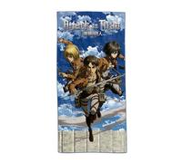 SAKAMI - Attack on Titan - Eren, Mikasa & Armin - Toalla de Playa, Toalla de Playa - 150 x 75 cm - Original y con Licencia