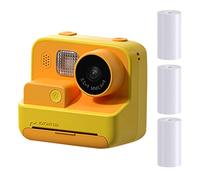 Sakamura Cámara digital con impresión - Cámara de impresión instantánea para niños con 3 rollos de papel de impresión | Cámara de video de impresión térmica regalo para niñas, niños y niños