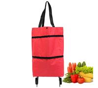 Sakamura Compras con Ruedas - Carro Compras doméstico Tela Oxford,Carro supermercado Plegable con Cremallera Dos etapas con Compras con Ruedas para IR Compras