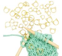 Sakamura Marcadores de punto de punto, marcadores de punto de cabeza de gato redondos, marcadores de punto de cable antioxidantes, marcadores de punto de bloqueo para tejer manualidades