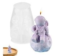 Sakamura Molde de vela de astronauta | Decoración creativa de astronauta para decoraciones de interiores | Moldes de velas de silicona, molde de jabón creativo en forma de astronauta regalo para