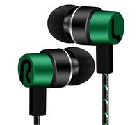 Sakamura Monitores intrauditivos, auriculares estéreo trenzados en la oreja | Auriculares estéreo de metal con cable para dispositivos de salida de audio de 3,5 mm