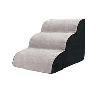 Sakamura Perro Esponja 3 Niveles,Escalones Esponja Alta Densidad para Perros | Escaleras para Cama Perro, escaleras para Perros con Cubierta Franela, Escalera Antideslizante