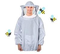 Sakamura Traje profesional de apicultura - chaqueta de traje de apicultura, chaqueta de traje de apicultura para apicultores profesionales, bata