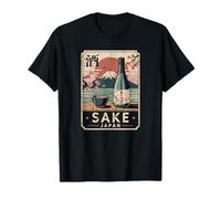 Sake japonés Japón Vintage Monte Fuji Retro Kanji Souvenir Camiseta