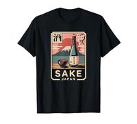 Sake japonés Japón Vintage Monte Fuji Retro Kanji Souvenir Camiseta