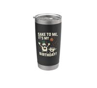 Sake To Me It's My Birthday Juego de palabras japonesas bebiendo alcohol Vaso térmico de acero inoxidable de doble pared